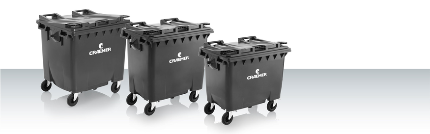 Drei MGBneo4 Müllgroßbehälter